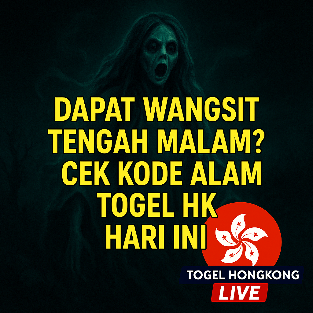 Ilustrasi AI bergaya animasi menampilkan sosok mistis dengan teks "Dapat Wangsit Tengah Malam? Cek Kode Alam Togel HK Hari Ini